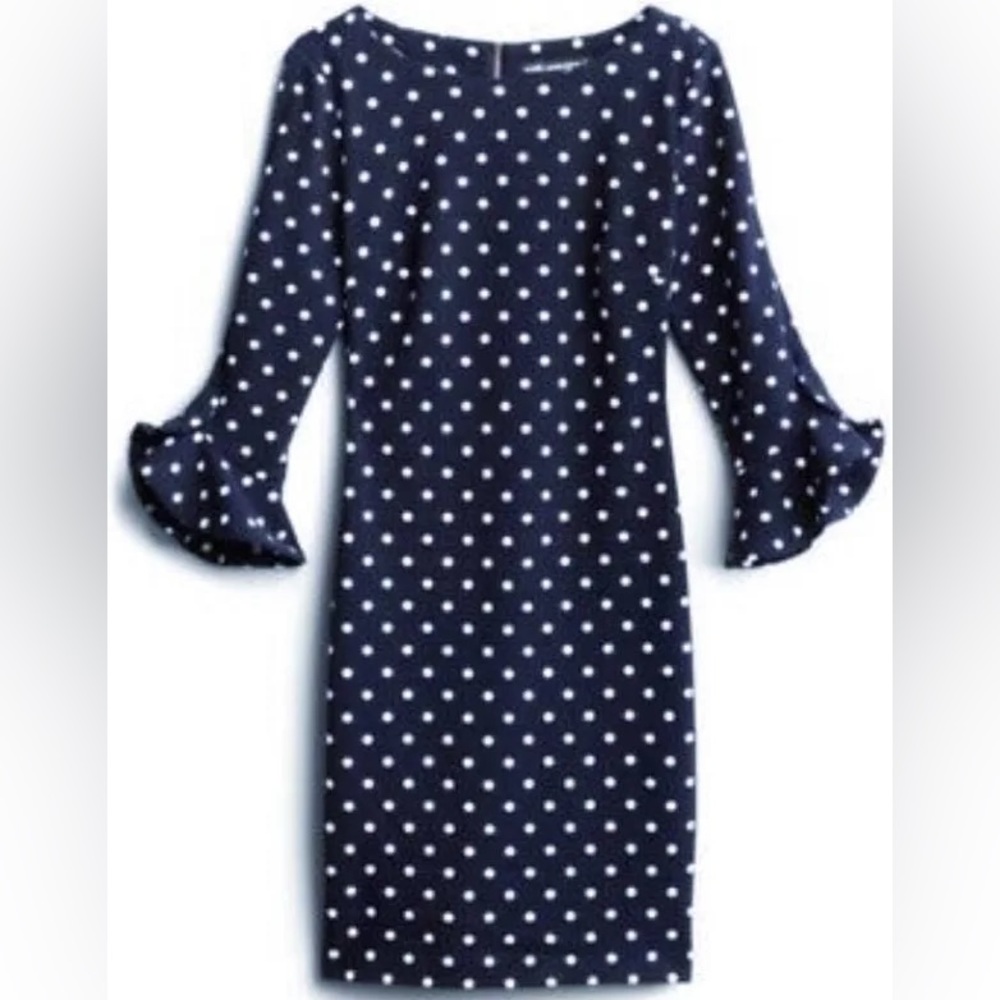 Karl Lagerfeld Polka Dot Dress Blue White Sz 14